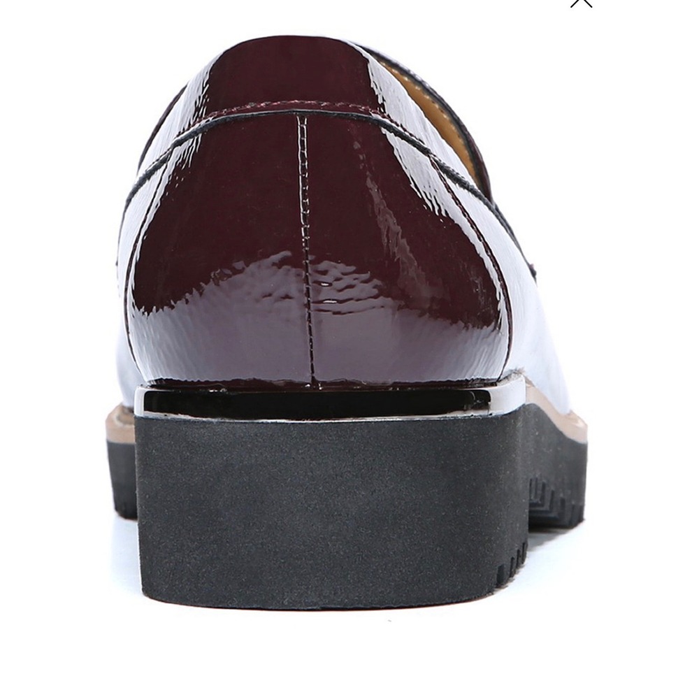 Women's Carolynn Franco Sarto Burgundy‎  Lug Sole Tassel Loafers size 8 - Picture 4 of 13